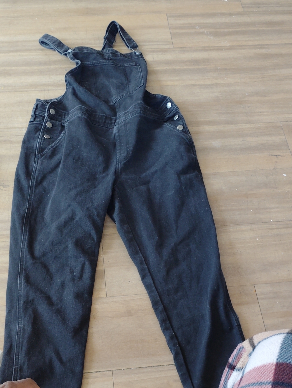 Old Navy Black Denim Overalls Size Medium